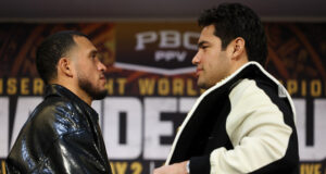 Benavidez and Ramirez face-to-face ahead of their world title showdown Photo Credit: Cris Esqueda/Golden Boy Promotions