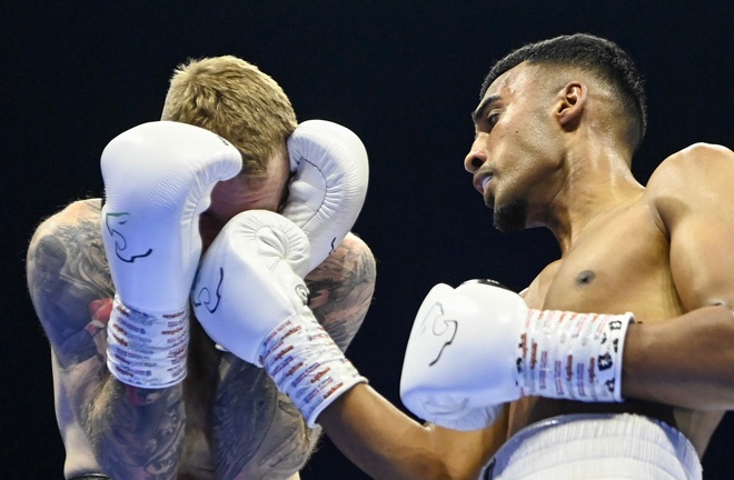Ali took a points win on Adam Azim's undercard. photo Credit: BOXXER/ BBC