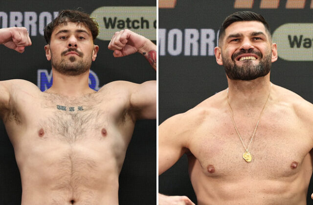 Dave Allen weighed in just heavier than Filip Hrgovic ahead of Saturday's fight in Doncaster Photo Credit: Queensberry, Leigh Dawney