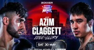 Adam Azim faces Steve Claggett at the OVO Arena in Wembley on Saturday Photo Credit: BOXXER