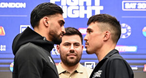 Adam Azim faced off with Steve Claggett. Photo Credit: Boxxer