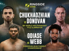 Karen Chukhadzhian faces Paddy Donovan in an IBF welterweight title final eliminator on Friday in Germany, live on DAZN