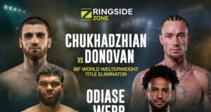 Karen Chukhadzhian faces Paddy Donovan in an IBF welterweight title final eliminator on Friday in Germany, live on DAZN