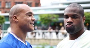 Fabio Wardley and Daniel Dubois traded words at their final press conference ahead of their world heavyweight title bout on Saturday Photo Credit: Leigh Dawney/Queensberry