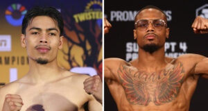 Angelo Leo defends his IBF featherweight world title against Ra'eese Aleem in Georgia on Saturday Photo Credit: Mikey Williams/Top Rank