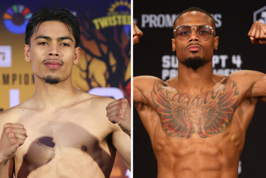 Angelo Leo defends his IBF featherweight world title against Ra'eese Aleem in Georgia on Saturday Photo Credit: Mikey Williams/Top Rank