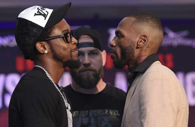 Davis and Albright face-to-face at Thursday's press conference. Photo: Top Rank
