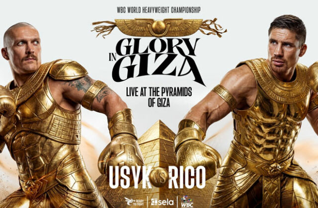Oleksandr Usyk defends his unified heavyweight world titles against ex-kickboxing champion, Rico Verhoeven on Saturday in Egypt Photo Credit: Matchroom Boxing Oleksandr Usyk defends his unified heavyweight world titles against ex-kickboxing champion, Rico Verhoeven on Saturday in Egypt Photo Credit: Matchroom Boxing