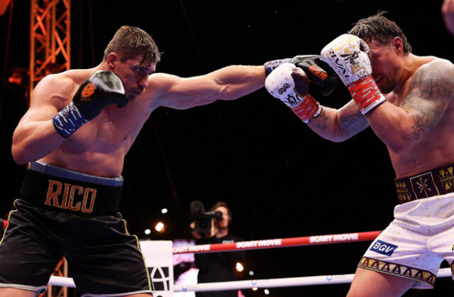 Rico Verhoeven was ahead on the scorecards against Oleksandr Usyk. Photo Credit: Mark Robinson/ Matchroom Boxing