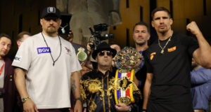 Oleksandr Usyk took to the scales at a career heaviest ahead of Rico Verhoeven fight. Photo Credit: Mark Robinson/ Matchroom Boxing