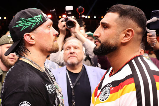 Kabayel faced off with Usyk after his win over Verhoeven Photo Credit: Mark Robinson Matchroom Boxing