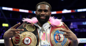 Jaron Ennis stopped Xander Zayas to become the unified WBA and WBO super welterweight world champion in Brooklyn Photo Credit: Cris Esqueda Matchroom Boxing