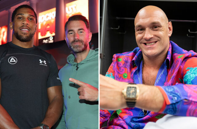 Eddie Hearn says Anthony Joshua vs Tyson Fury will take place in the UK Photo Credit: Mark Robinson/Michelle Farsi/Matchroom Eddie Hearn says Anthony Joshua vs Tyson Fury will take place in the UK Photo Credit: Mark Robinson/Michelle Farsi/Matchroom