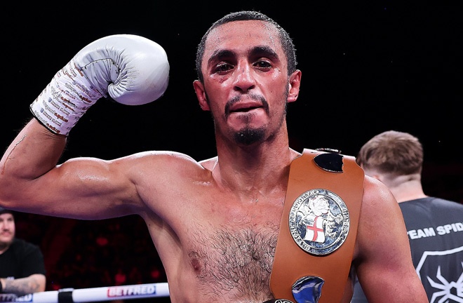 Sulaimaan became English super featherweight champion Photo Credit: Mark Robinson Matchroom Boxing