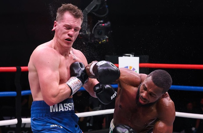 Clarke rallied to stop Massey in race seven. Photo: Zuffa Boxing