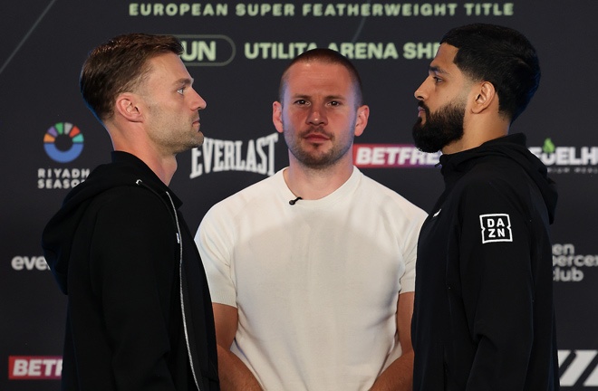 Padley and Fiaz face-to-face at Thursday's final press conference Photo Credit: Mark Robinson Matchroom Boxing