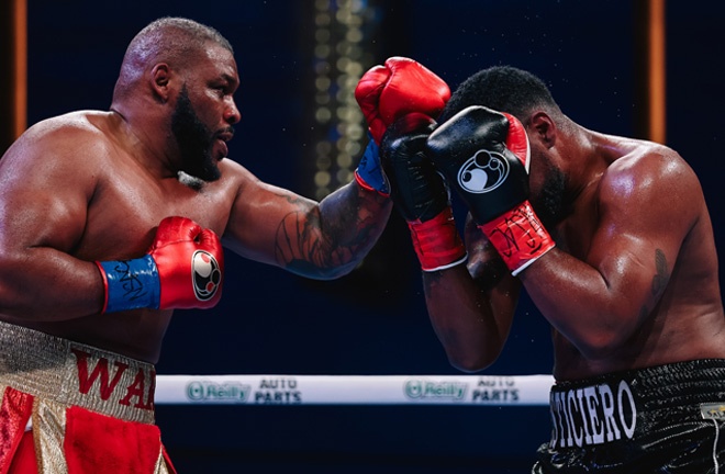 Miller saw off Pero Photo Credit: Zachariah Delgado/Matchroom Boxing