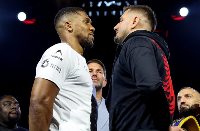 Joshua and Prenga face-to-face ahead of their July clash Photo Credit: Mark Robinson Matchroom Boxing Joshua and Prenga face-to-face ahead of their July clash Photo Credit: Mark Robinson Matchroom Boxing