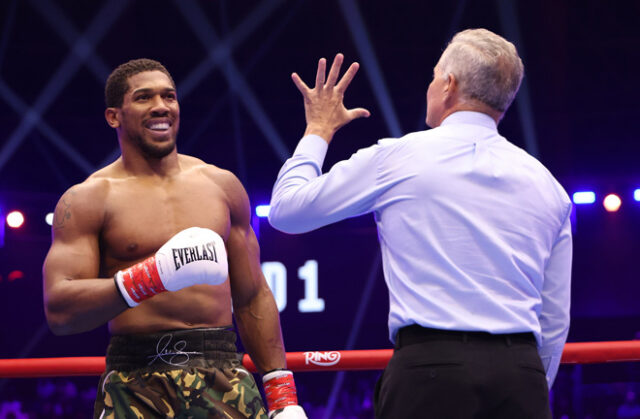 Anthony Joshua survived two knockdowns against Kristian Prenga Photo Credit: Mark Robinson Matchroom Boxing Anthony Joshua survived two knockdowns against Kristian Prenga Photo Credit: Mark Robinson Matchroom Boxing