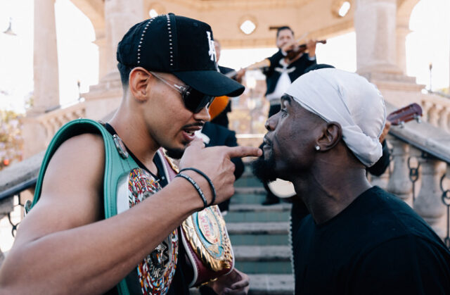 Diego Pacheco and Immanuwel Aleem clashed at their face off earlier this week Photo Credit: Matchroom Boxing Diego Pacheco and Immanuwel Aleem clashed at their face off earlier this week Photo Credit: Matchroom Boxing