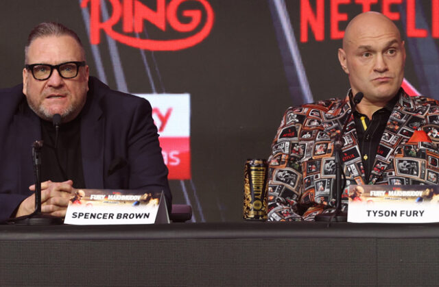Tyson Fury's manager Spencer Brown is hopeful the government will help ensure his bout with Anthony Joshua lands at Wembley Stadium Photo Credit: Mark Robinson Tyson Fury's manager Spencer Brown is hopeful the government will help ensure his bout with Anthony Joshua lands at Wembley Stadium Photo Credit: Mark Robinson