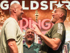 Tyson Fury and Mariusz Wach face-to-face on Wednesday in Pattaya Photo Credit: Goldstar Promotions