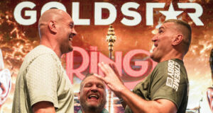 Tyson Fury and Mariusz Wach face-to-face on Wednesday in Pattaya Photo Credit: Goldstar Promotions