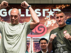 Tyson Fury weighed in over 25 pounds lighter than Mariusz Wach at Thursday's weigh in Photo Credit: Goldstar Promotions