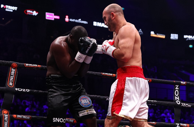 Gassiev stopped Kadiru in the sixth round in Moscow Photo Credit: IBA Pro