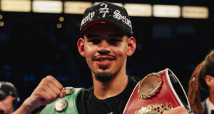 Diego Pacheco will look towards world honours next. Photo Credit: Zachariah Delgado Matchroom Boxing