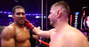 Anthony Joshua climbed off the canvas twice to knock out Kristian Prenga in the second round in Saudi Arabia Photo Credit: Mark Robinson Matchroom Boxing