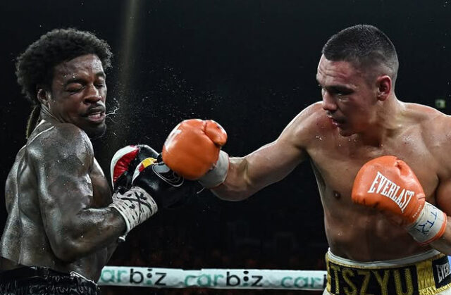 Errol Spence Jr was beaten on his return against Tim Tszyu in Australia Photo Credit: No Limit Boxing