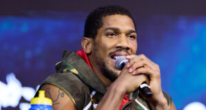 Anthony Joshua spoke to the media after he was dropped twice last time out. Photo Credit: Mark Robinson/ Matchroom