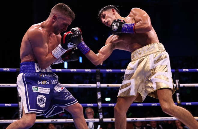 Royston Barney-Smith dismantled Reece Bellotti. Photo Credit: Queensberry
