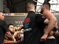 Moses Itauma and Filip Hrgovic came to blows at the weigh in Photo Credit: Photo Credit: Queensberry