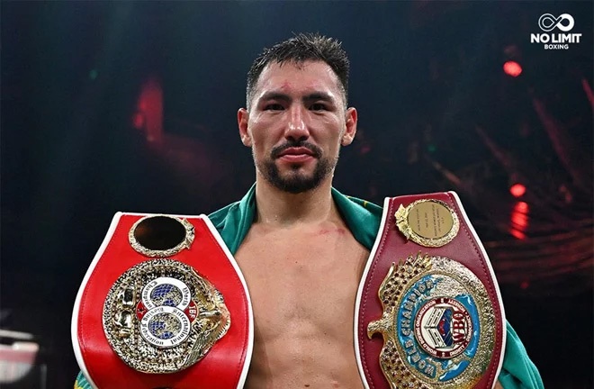 Janibek previously held the unified WBO and IBF middleweight world titles Photo Credit: No Limit Boxing