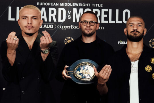 George Liddard clashes with David Morello for the vacant European middleweight title at the Copper Box Arena on Saturday Photo Credit: Matchroom Boxing