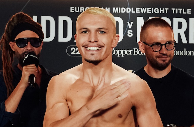 Liddard dropped Morello in the eighth round Photo Credit: Matchroom Boxing