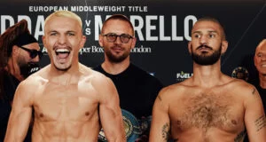 George Liddard became the European middleweight champion with an eighth round retirement win over David Morello Photo Credit: Matchroom Boxing