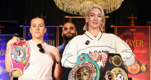 Mikaela Mayer faces Chantelle Cameron for the WBC, WBA and WBO super welterweight titles in Birmingham on Saturday Photo Credit: Most Valuable Promotions