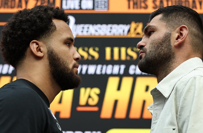 Itauma and Hrgovic face off after Thursday's final press conference Photo Credit: Queensberry