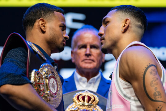 Romero and Lopez face-to-face ahead of Saturday's showdown Photo Credit: Ryan Hafey/Premier Boxing Champions