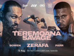 Teremoana Teremoana clashes with DeAndre Savage in Australia on Wednesday Photo Credit: Matchroom Boxing