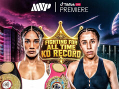 Amanda Serrano faces Lucrecia Anabella Manzur in a featherweight world title clash in California on Friday, live on Tik Tok Photo Credit: MVP