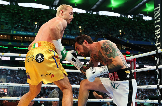 Donovan dropped and stopped McKenna Photo Credit: Mark Robinson Matchroom Boxing