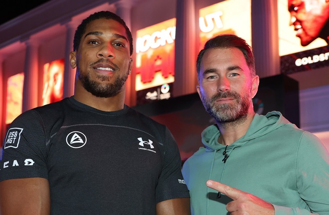 Eddie Hearn and Anthony Joshua stood firm over staging the Fury bout in the UK Photo Credit: Mark Robinson Matchroom Boxing