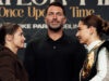 Taylor and Pili face-to-face ahead of Saturday's showdown Photo Credit: Bran Holloway/Matchroom Boxing
