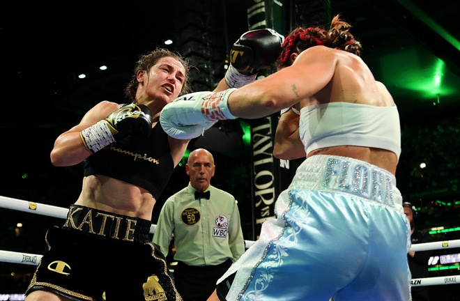Taylor dominated Pili to become undisputed super lightweight champion again Photo Credit: Mark Robinson Matchroom Boxing