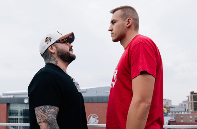 Ruiz Jr and Knyba face-to-face ahead of Friday's clash in Newark Photo Credit: Matchroom Boxing Ruiz Jr and Knyba face-to-face ahead of Friday's clash in Newark Photo Credit: Matchroom Boxing