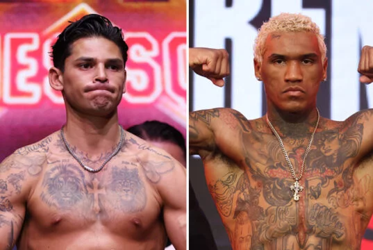 Ryan Garcia defends his WBC welterweight title against Conor Benn on Saturday Photo Credit: Golden Boy / Cris Esqueda/Mark Robinson